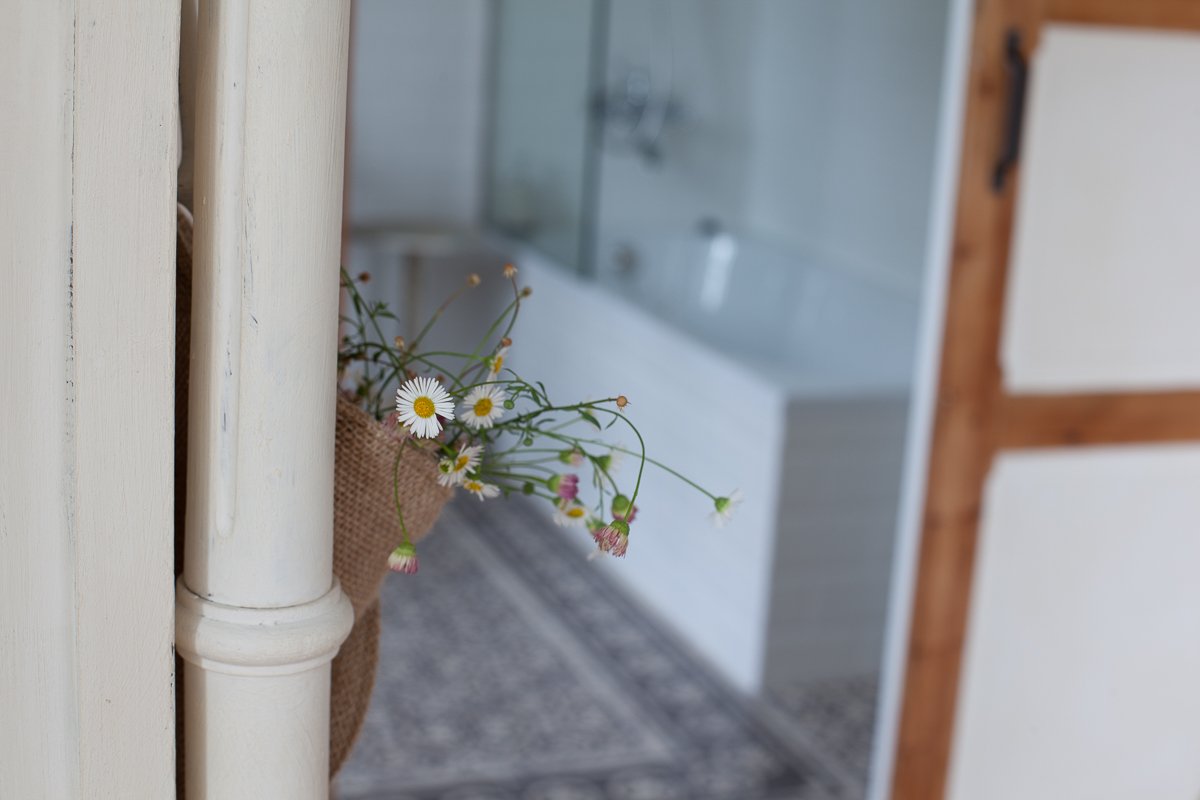 Cuarto de baño de la habitación Palmeras en Posada Seis Leguas