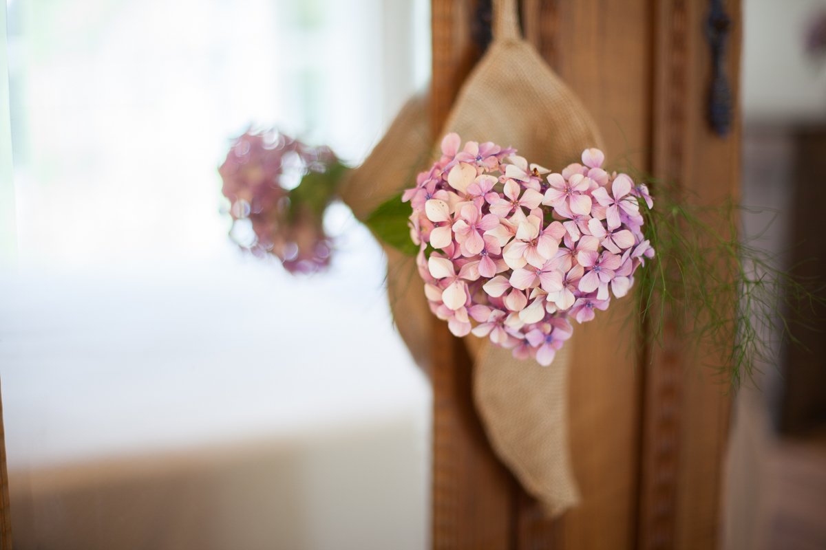 Detalle de flores de estilo romántico